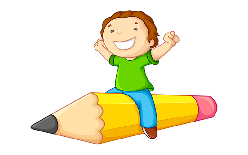 Kind sitzt auf einem Stift